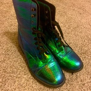 N.Y.L.A Mermaid Tears Combat Boots
